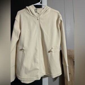 Mono B Off-White Ribbed Zip-Up Jacket